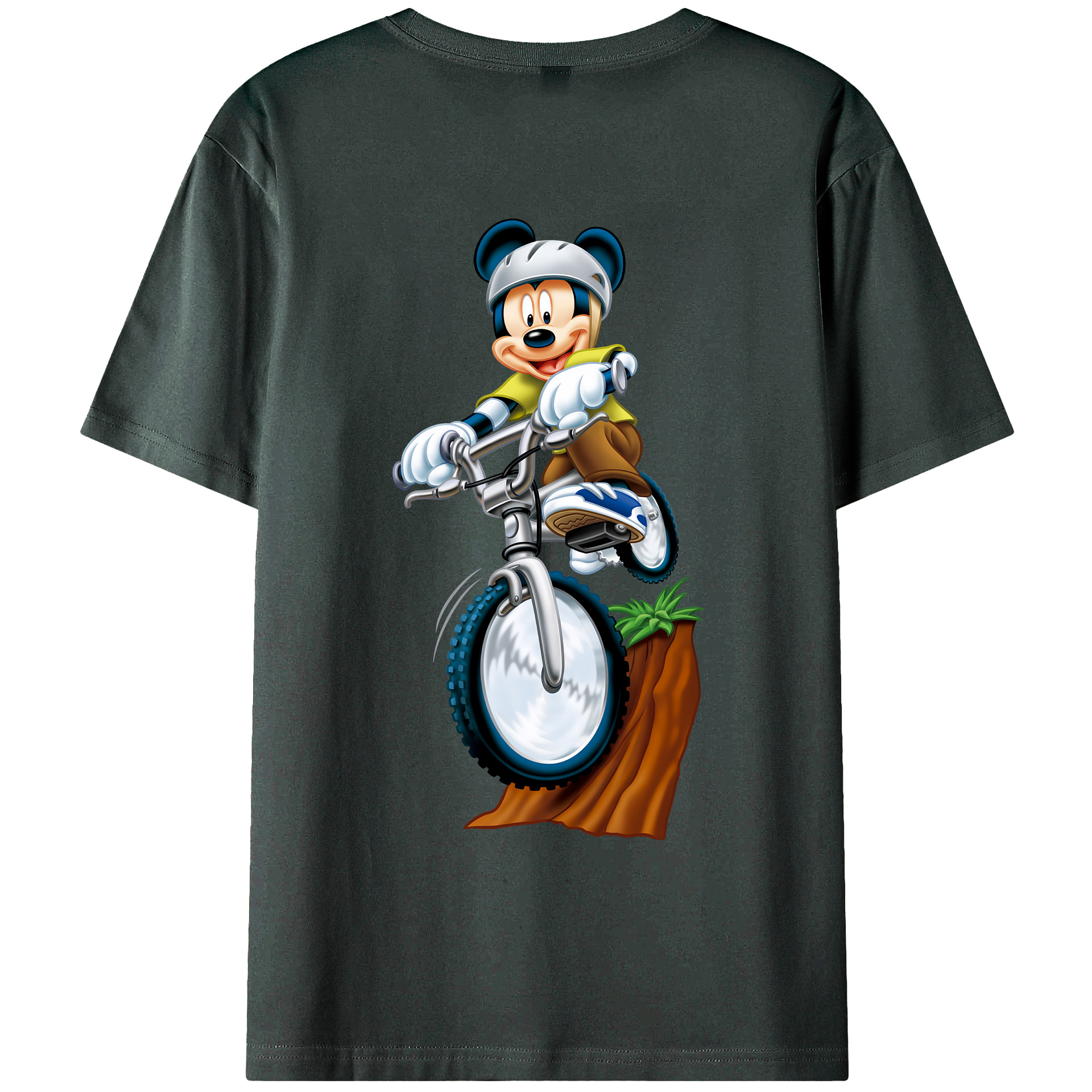 （画像用） ミッキーマウス Mickey Mouse 綿100％ メンズ半袖Tシャツ（バックプリント） 通気性